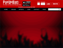 Tablet Screenshot of popupgigs.com